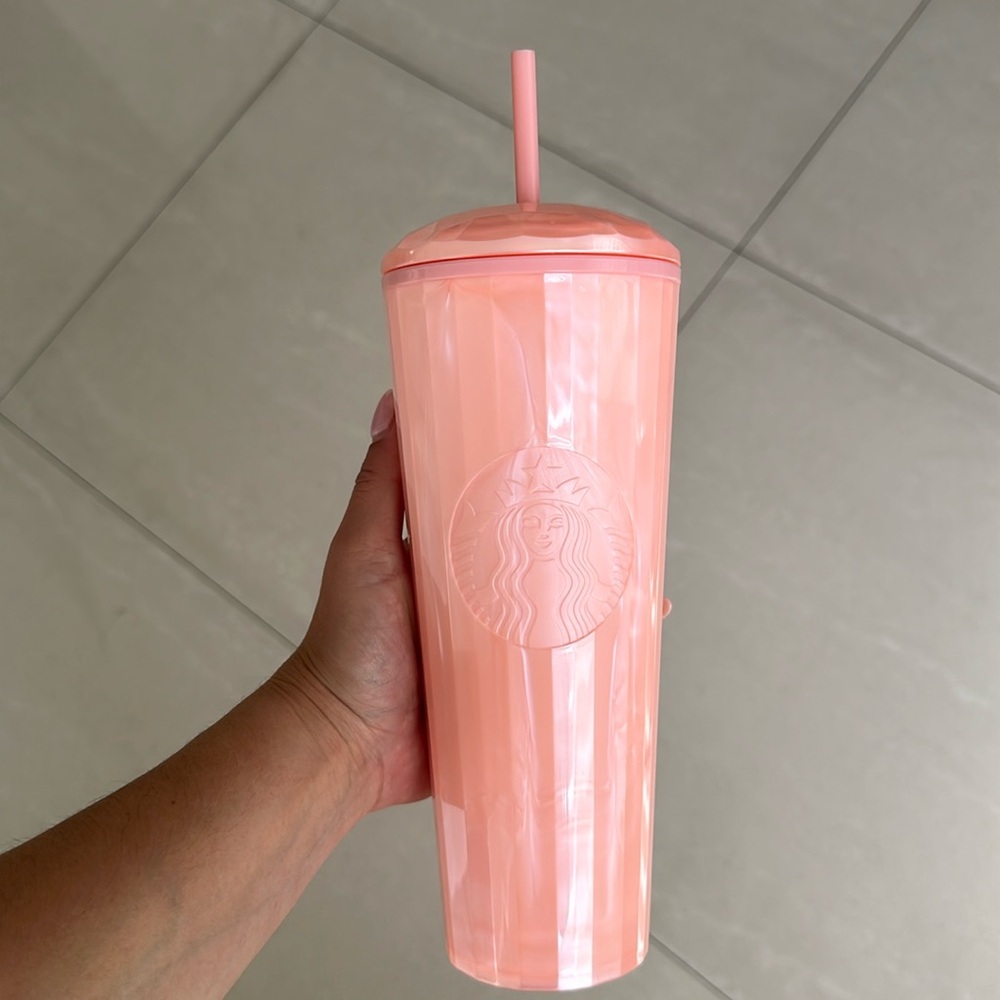 NEW Rare Pink Pearl Marble Starbucks Tumbler